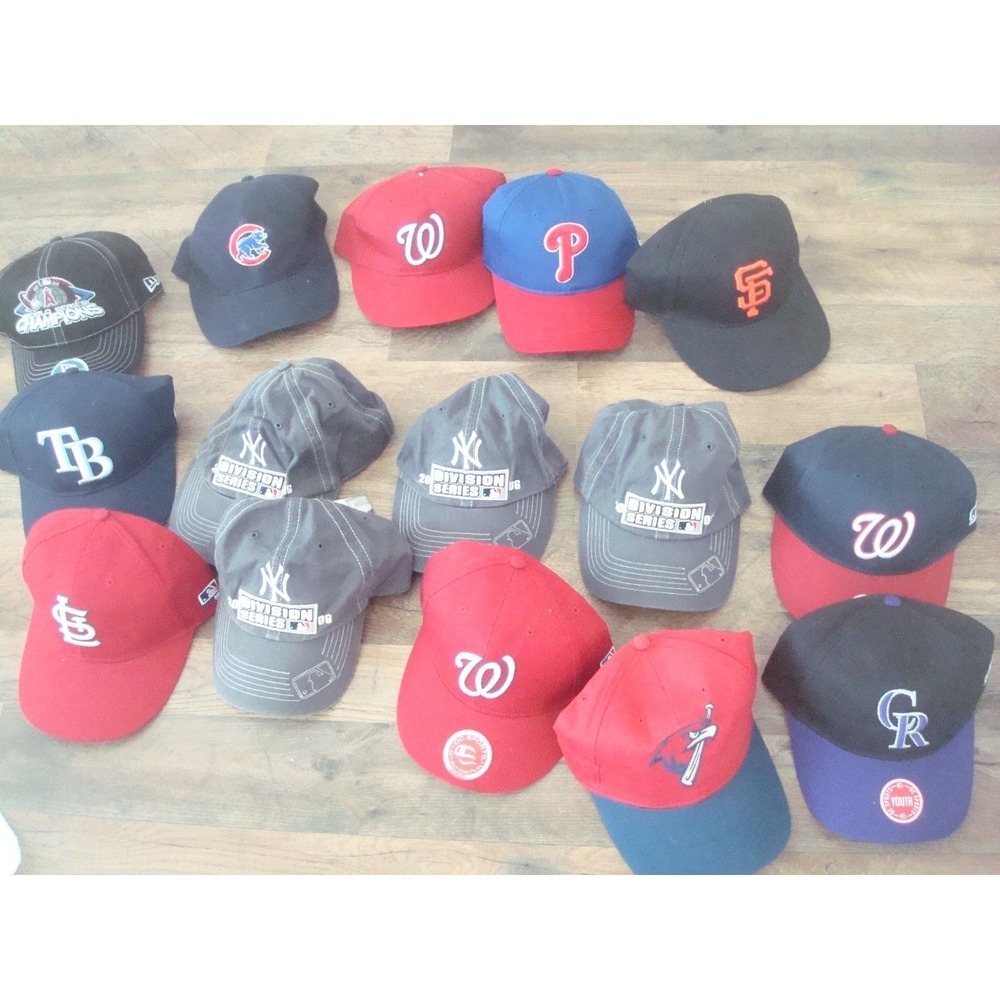 15 HATS MLB YANKEES RARE SPORTS STRAPBACK 90S WHOLESALE LOT HATS VINTAGE HAT CAP